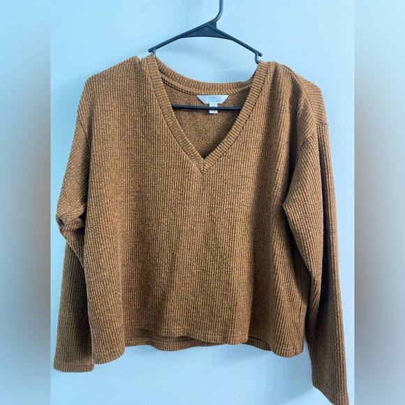 Time and Tru Sweaters - Time and Tru Brown V-Neck Sweater